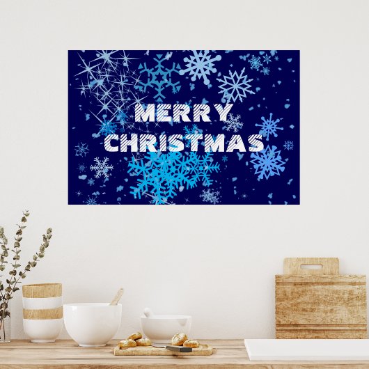 Weihnachtsnachtsschnee Poster (Küche)
