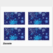 Weihnachtsnachtsschnee Rechteckiger Aufkleber (Blatt)