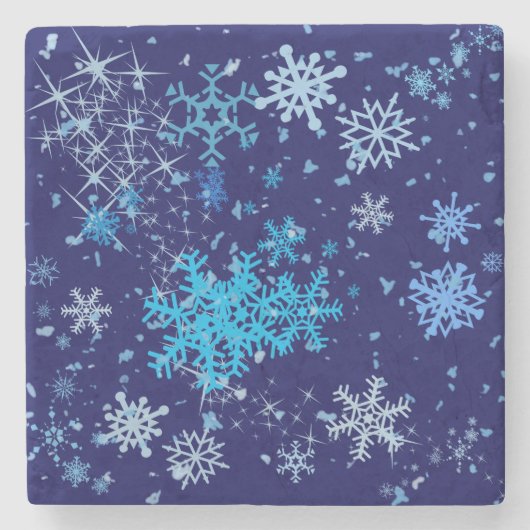 Weihnachtsnachtsschnee Steinuntersetzer (Vorderseite)