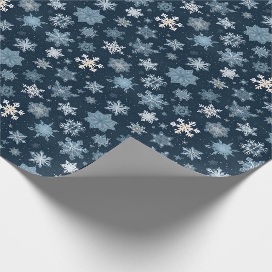 Weihnachtsnachtsschneeflocken Geschenkpapier (Ecke)