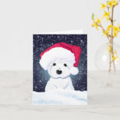 Weihnachtsnachtswestie Karte (Gelbe Blume)