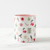 Weihnachtsnagel Polnisches Muster Zweifarbige Tasse (Mittel)