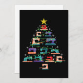 WeihnachtsNähmaschine Weihnachtsbaum Quilter Gesch Feiertagskarte (Vorne/Hinten)