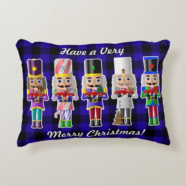 Weihnachtsnährer mit kleinen roten LKW Dekokissen (Vorderseite)