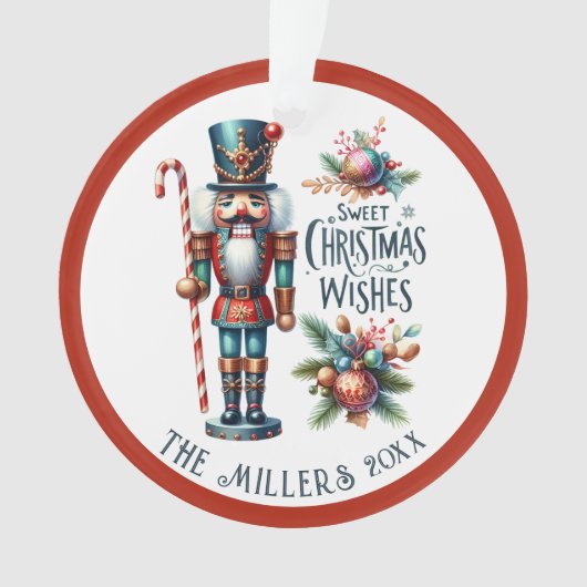 Weihnachtsnährungsmittel im benutzerdefinierten Te Ornament (Vorderseite)