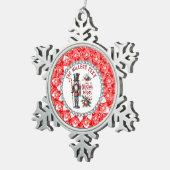 Weihnachtsnährungsmittel Red Diamonds Frame Schneeflocken Zinn-Ornament (Rechts)