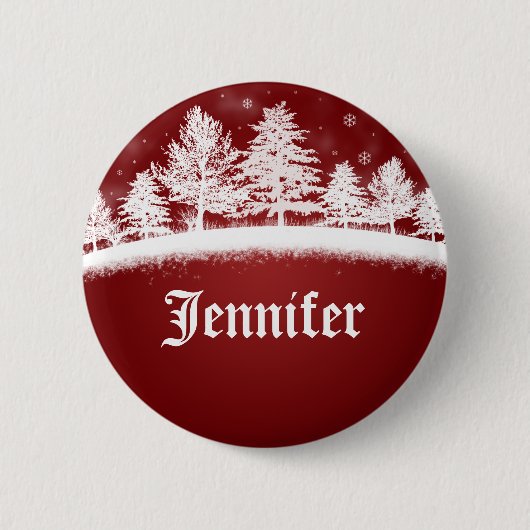Weihnachtsname Abzeichen Vorlage Rote Schaltfläche Button (Vorderseite)