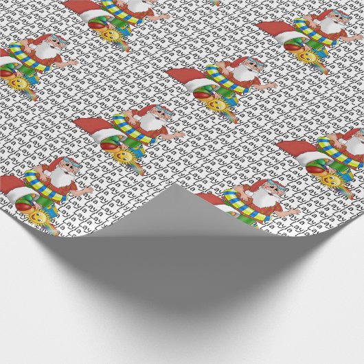 Weihnachtsname Beach Geschenkpapier (Ecke)