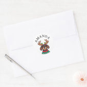 Weihnachtsname der schwarzen Dackel Runder Aufkleber (Umschlag)