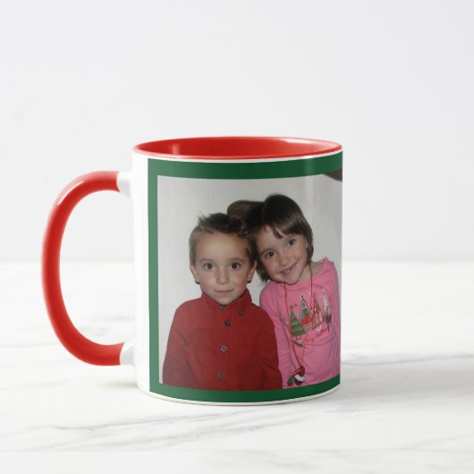 WeihnachtsNAME & FOTO-Vorlage Geschenk Tasse (Links)
