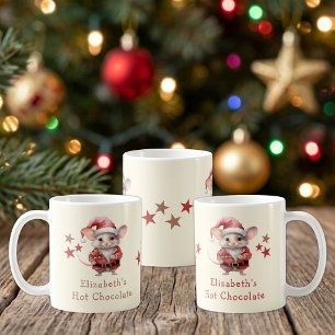 Weihnachtsname Maus braun heiße Schokolade Tasse