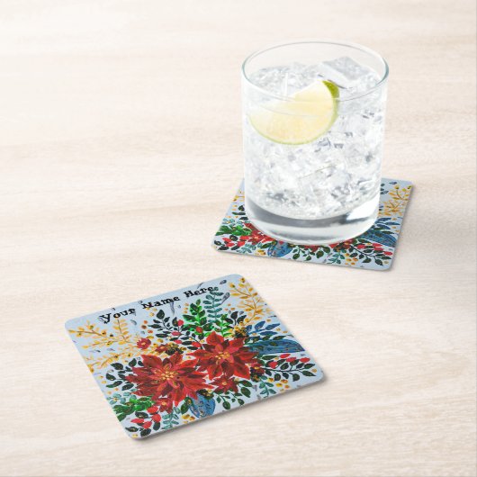 Weihnachtsname (Name hinzufügen) Rechteckiger Pappuntersetzer (Vor Ort)