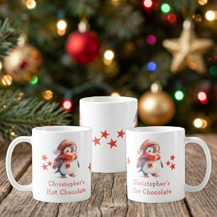 Weihnachtsname Pinguin roter Heißer Schokolade Bec Kaffeetasse