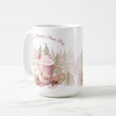 Weihnachtsname Pink Hot Chocolate Große Tasse (Vorderseite Links)