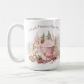 Weihnachtsname Pink Hot Chocolate Große Tasse (Links)