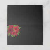 Weihnachtsname Platzkarte-Rote Rosen Platzkarte (Außenseite Aufgefaltet)