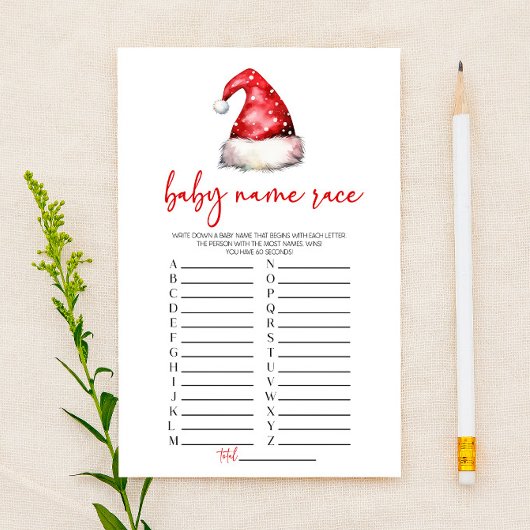 Weihnachtsname Race Baby Duschspiel Briefpapier
