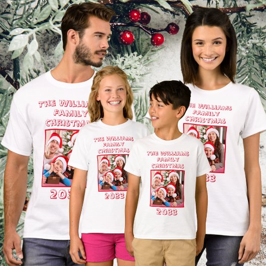 Weihnachtsname und Foto Son White T-Shirt