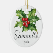 Weihnachtsname und Personalisierter Name des Ornam Keramik Ornament (Rechts)