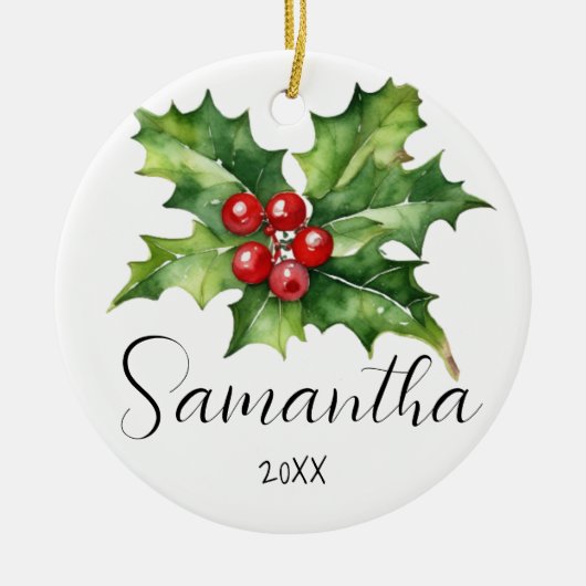 Weihnachtsname und Personalisierter Name des Ornam Keramik Ornament (Vorne)