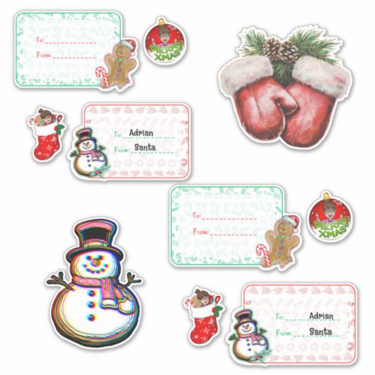 Weihnachtsnamen Aufkleber (Vorderseite)