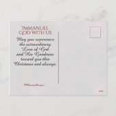 Weihnachtsnamen Jesu Feiertagspostkarte (Rückseite)