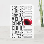 Weihnachtsnamen, Rudolph, Kinder Weihnachten Karte (Vorderseite)