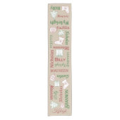 Weihnachtsnamen und weiße Ornamente Kurzer Tischläufer (Vorderseite)