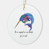 Weihnachtsnarwhal Keramik Ornament (Links)