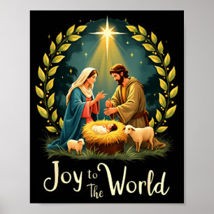Weihnachtsnativität Christliche Geburt Jesu Freude Poster