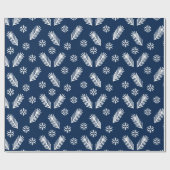Weihnachtsnavyblaues Muster Geschenkpapier (Flach)