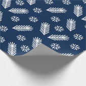 Weihnachtsnavyblaues Muster Geschenkpapier (Ecke)