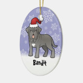 Weihnachtsneapolitanischer Mastiff Keramikornament (Links)