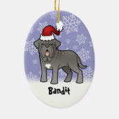 Weihnachtsneapolitanischer Mastiff Keramikornament (Hinten)