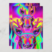 Weihnachtsneon Reindeer Grußkarte Feiertagskarte (Vorne/Hinten)