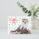 Weihnachtsneues Jahr-kluge Eulen-Vintages Feiertagspostkarte (Stehend Vorderseite)