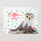 Weihnachtsneues Jahr-kluge Eulen-Vintages Feiertagspostkarte (Vorne/Hinten)