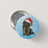 Weihnachtsneufundland Button (Vorne & Hinten)