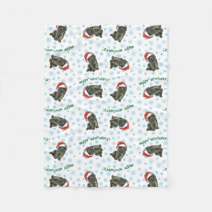 Weihnachtsneufundland Fleecedecke