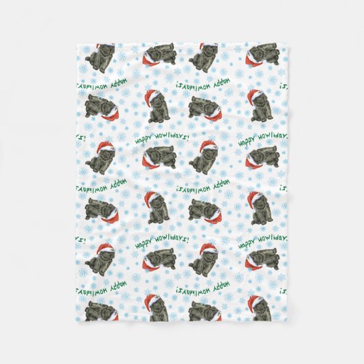 Weihnachtsneufundland Fleecedecke (Vorderseite)