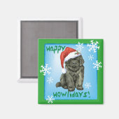 Weihnachtsneufundland Magnet (Vorderseite/Rückseite)