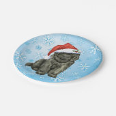 Weihnachtsneufundland Pappteller (Schrägansicht)