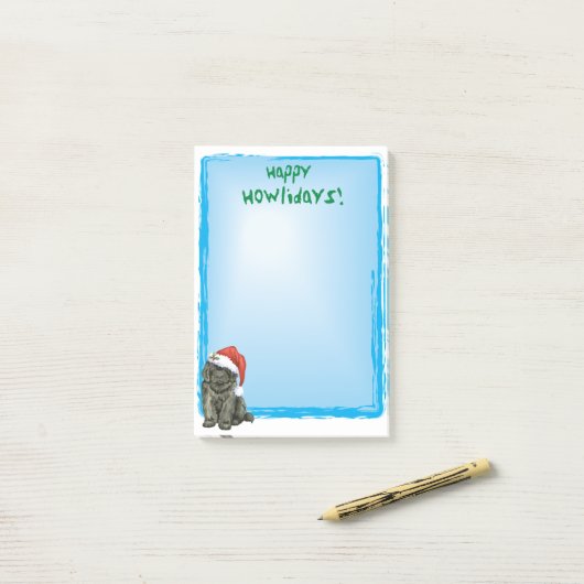 Weihnachtsneufundland Post-it Klebezettel (Auf Schreibtisch)