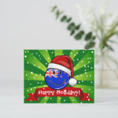 Weihnachtsneuseeland-Art-lächelnde Flagge Feiertagspostkarte (Stehend Vorderseite)