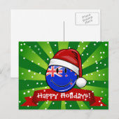 Weihnachtsneuseeland-Art-lächelnde Flagge Feiertagspostkarte (Vorne/Hinten)
