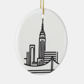 Weihnachtsnew- york citySkyline Keramik Ornament (Rechts)