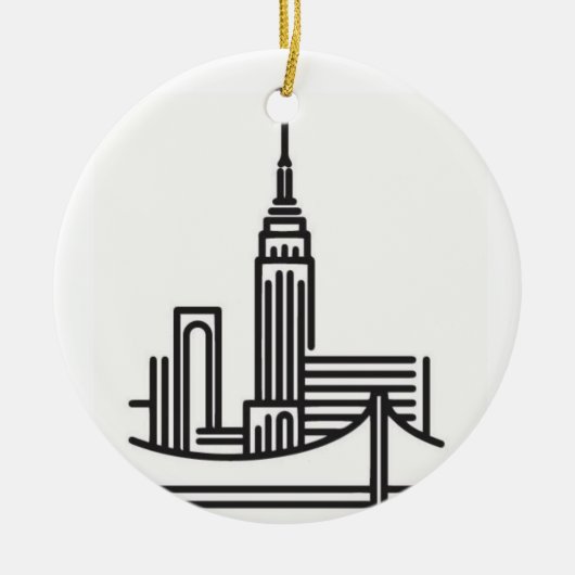 Weihnachtsnew- york citySkyline Keramik Ornament (Vorne)