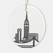 Weihnachtsnew- york citySkyline Keramik Ornament (Links)