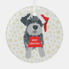 WeihnachtsNiedlich Miniatur Schnauzer Dog Weihnach Ornament Aus Glas