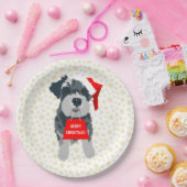 WeihnachtsNiedlich Miniatur Schnauzer Dog Weihnach Pappteller (Party)